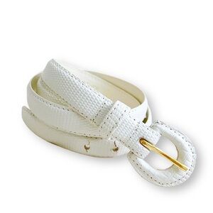 Vintage 80s white leather belt